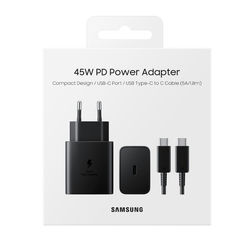 Samsung 45 Watts 3Pin Charger (Cable + Adapter)